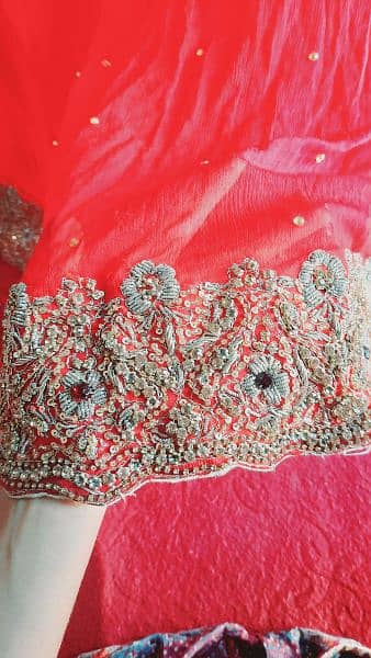 bridal lehenga with short frok and heavy can can work 1