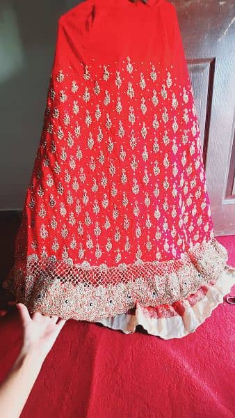 bridal lehenga with short frok and heavy can can work 3