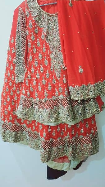 bridal lehenga with short frok and heavy can can work 4