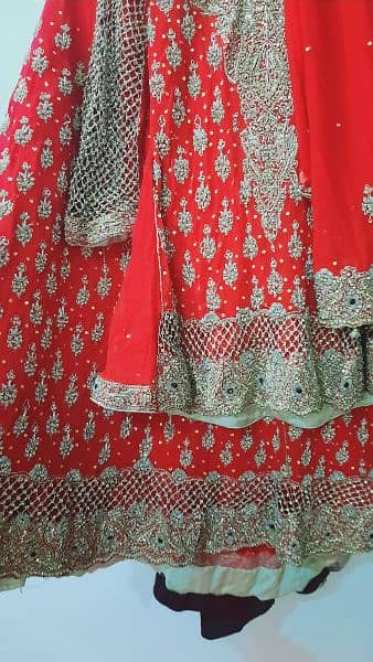bridal lehenga with short frok and heavy can can work 5