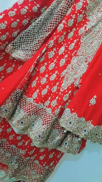 bridal lehenga with short frok and heavy can can work 6