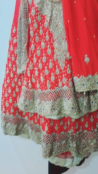 bridal lehenga with short frok and heavy can can work 8