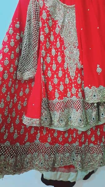 bridal lehenga with short frok and heavy can can work 9