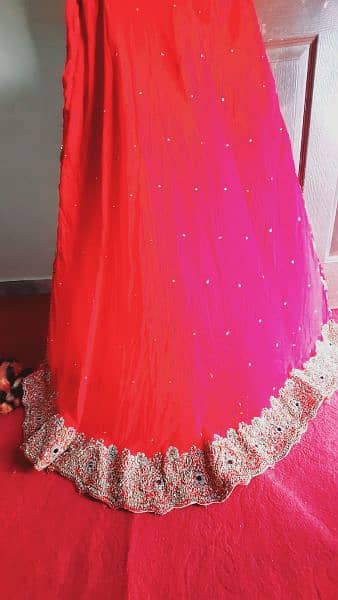 bridal lehenga with short frok and heavy can can work 12