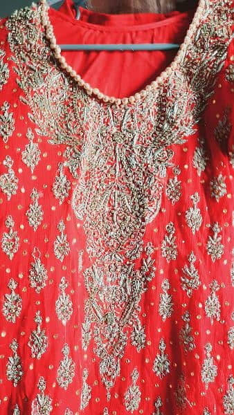 bridal lehenga with short frok and heavy can can work 13