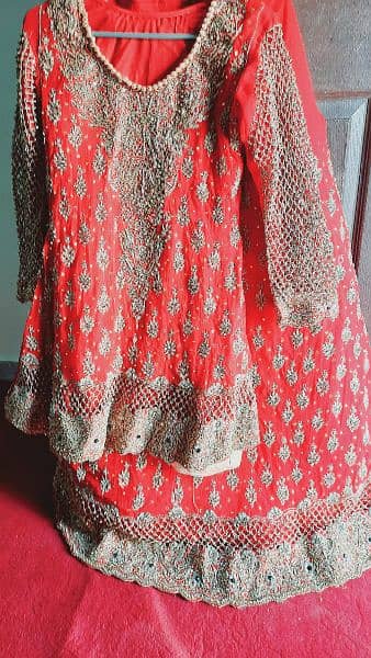 bridal lehenga with short frok and heavy can can work 14