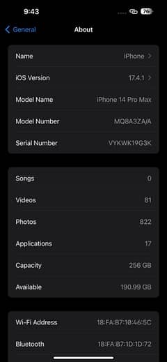 Iphone 14 pro max (256Gb) Non Pta