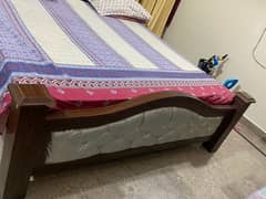 bed with mattress n 3 door cupboard