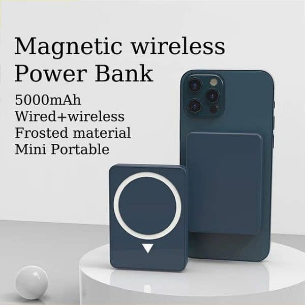 Wireless Magnetic 5000mah Iphone Power Bank (wireless And Wire Both Op 1