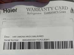 Haier inverter frigh 10/10 condition 10 years warranty sliddly used