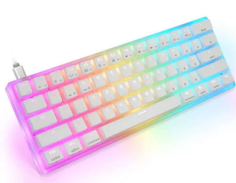GK61/SK61 WHITE TRANSPARENT KEYBOARD YELLOW SWITCHES 3