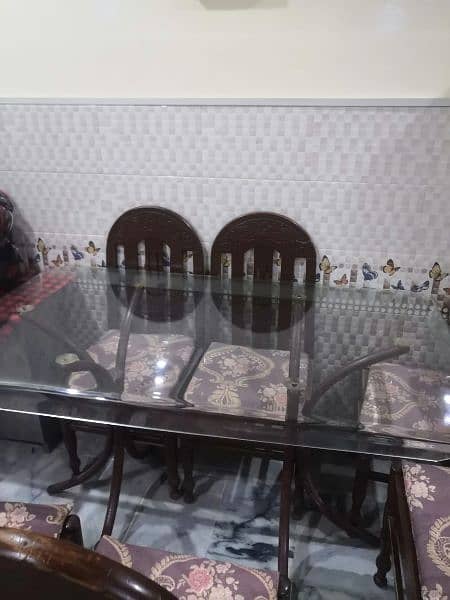 Big Dinning table with 6 wooden chairs 1