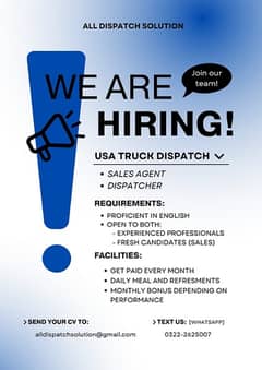 ADS Logistics Sales/Dispatch Hiring Available