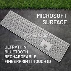MICROSOFT Surface Rechargeable Bluetooth Keyboard Slim Fingerprint Mac 0