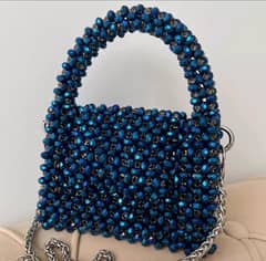 crystal and pearls bag