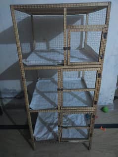 3 Portion wood cage / Pinjra bilqul new ha