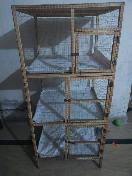 3 Portion wood cage / Pinjra bilqul new ha 0