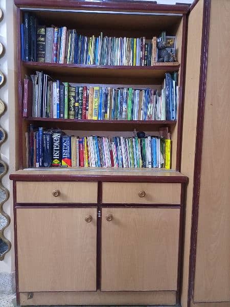 Wooden Bookshelf And Cupboard Set 1