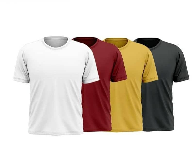 Men's stitched jersey plain t-shirt , pack of 4 3