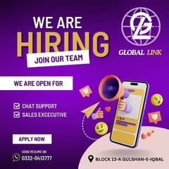 We are hiring Customer Sales executive. Drop your Resume on WhatsApp