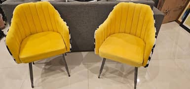 Pair Of Yellow Coffee Chairs