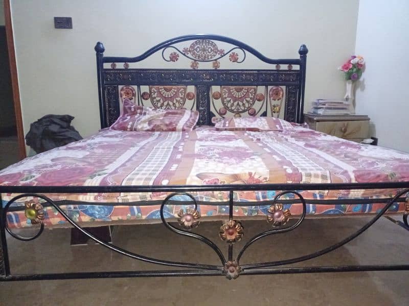 iron bed with mattress 1