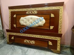 Double bed/king size bed/beautiful bed/wooden bed/jahez package