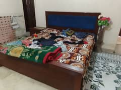 Double Bed full Size sell with side table without mattress
