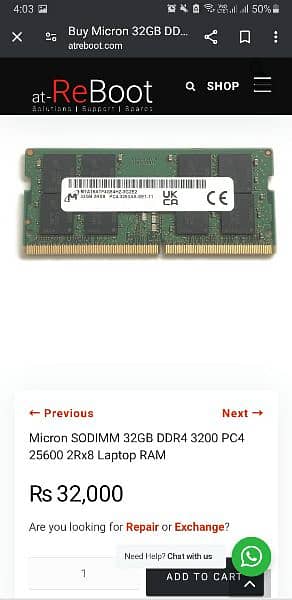 2x32gb ddr4 3200mhz laptop ram 4