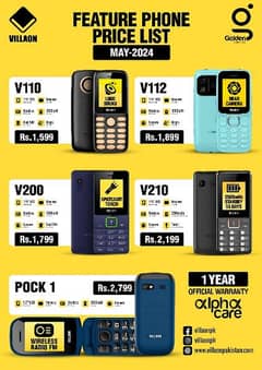 Villaon Keypad phone all models available with official warranty