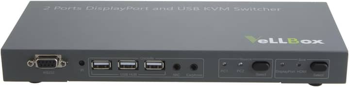 VeLLBox 2 Ports DisplayPort KVM Switcher, Dual-Mode DisplayPort Output 0