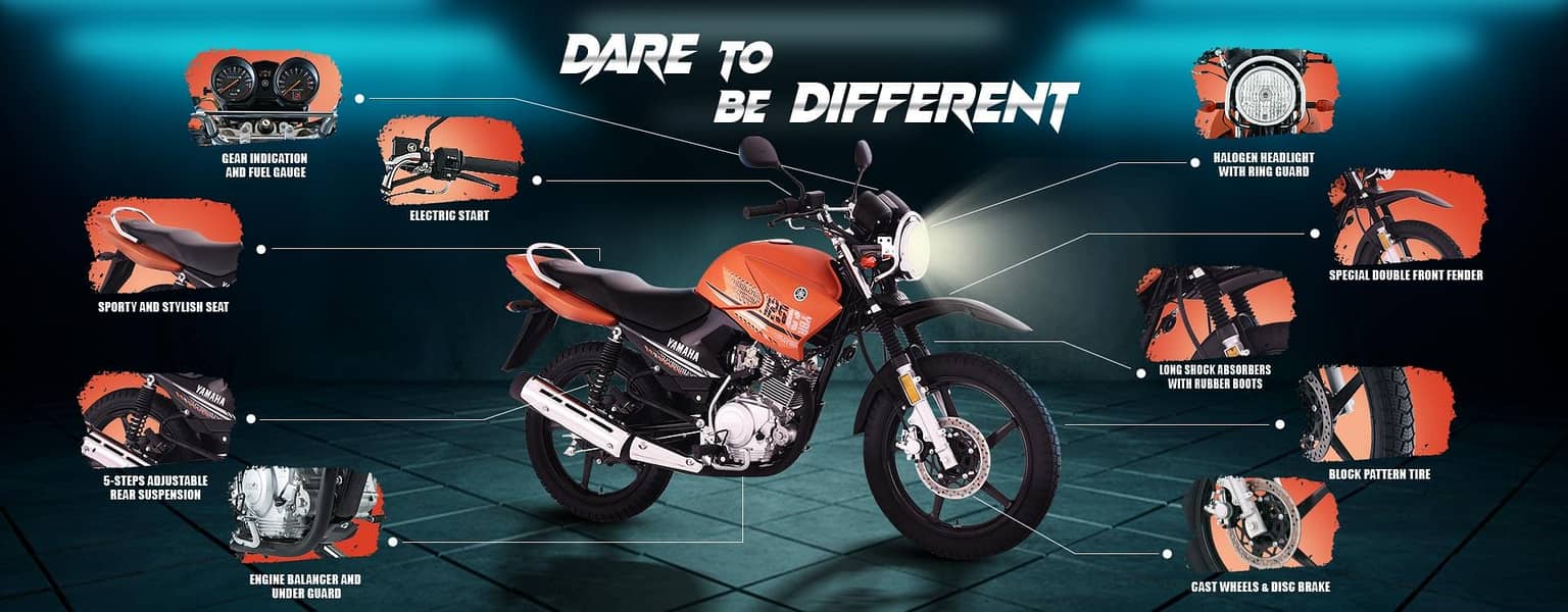 Yamaha YBR 125G Grey, Black, Orange 2024,  Brand New YBR125G 5