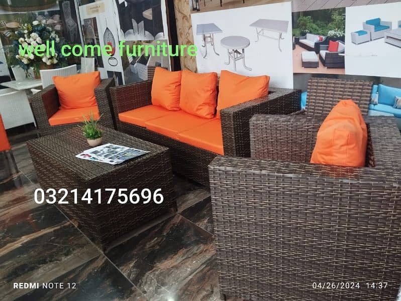 OUTDOOR GARDEN RATTAN UPVC FURNITURE SOFA SET CHAIR TABLE UMBRELLA 17