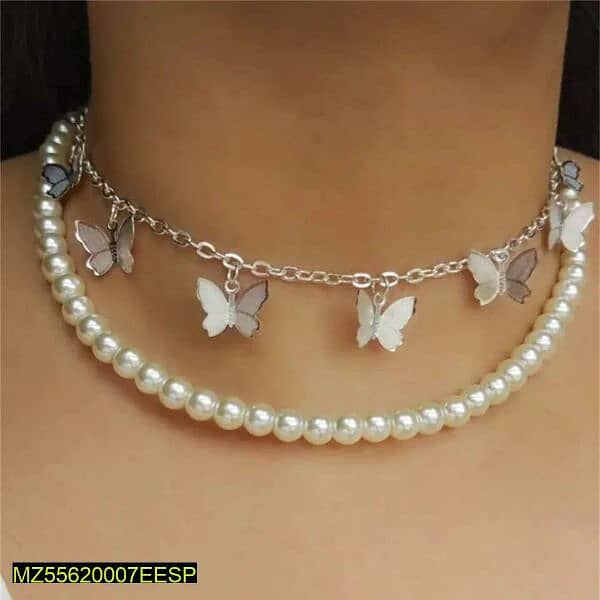 Butterfly design double layer choker 0