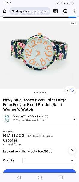 Women's Branded Floral Watch Original 1