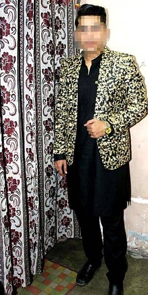 Black & Golden Embroidered coat 2