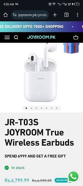 Earbuds JR-T03S Joy room wireless 1