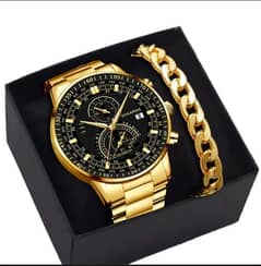 Fashion Men's Stainless Steel Watch Luxury Quartz Wristwatch