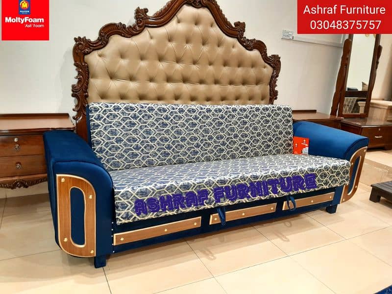 Sofa Combed|Chair set |Stool| L Shape |Sofa|Double Sofa Cum bed| Molty 9