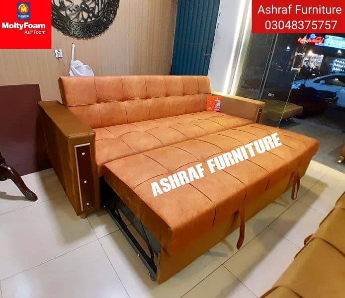Sofa cum bed|Chair set |Stool| L Shape |Sofa|Double combed| Molty foam 3