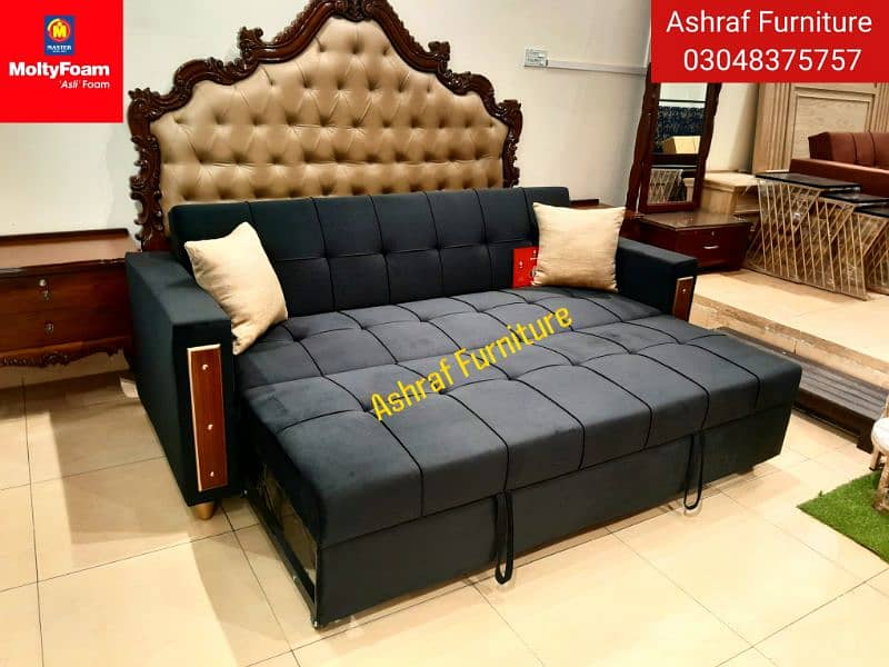 Sofa cum bed|Chair set |Stool| L Shape |Sofa|Double combed| Molty foam 6