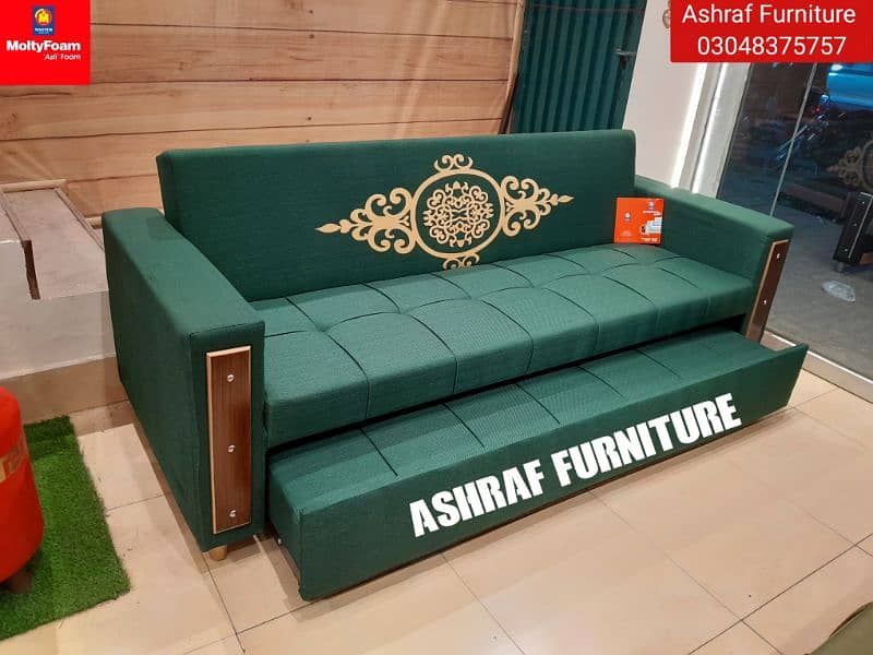 Sofa cum bed|Chair set |Stool| L Shape |Sofa|Double combed| Molty foam 9