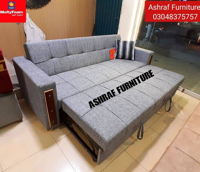 Sofa cum bed|Chair set |Stool| L Shape |Sofa|Double combed| Molty foam 18