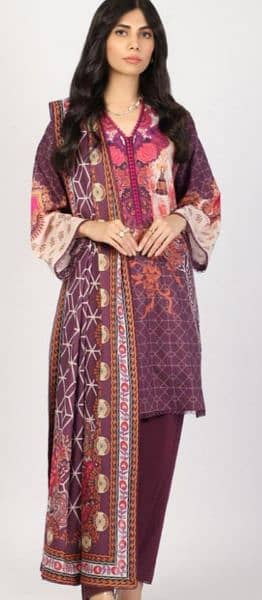 Alkaram 3pc lawn suit 7