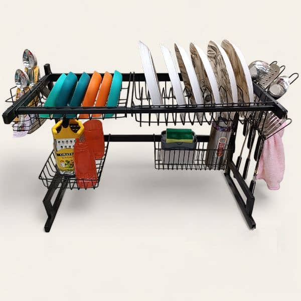 Dish Drying Rack Over Sink Kitchen Drainer Organizer Utensils Holder 0