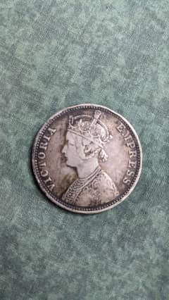 rare British India Victoria Empress 1900 one rupee silver coin 0