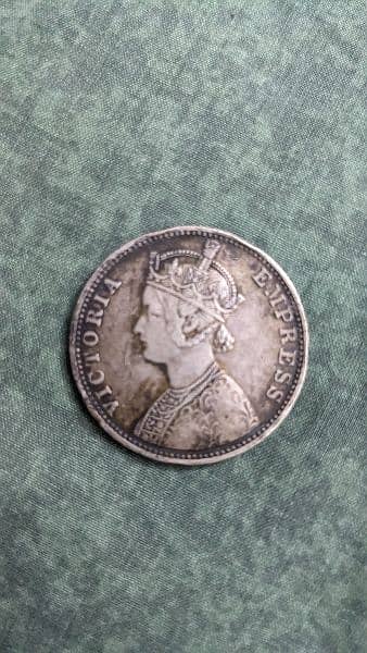 rare British India Victoria Empress 1900 one rupee silver coin 0