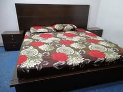 King size bed with 2 side tables