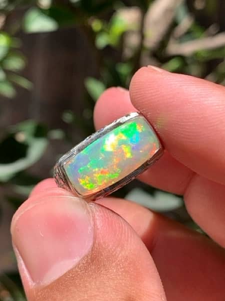 Natural Opal Ring - Opal Hand Made Silver Ring-  Silver Ring 1