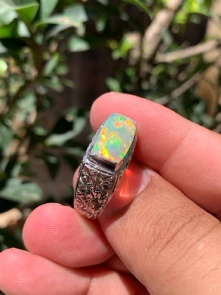 Natural Opal Ring - Opal Hand Made Silver Ring-  Silver Ring 2